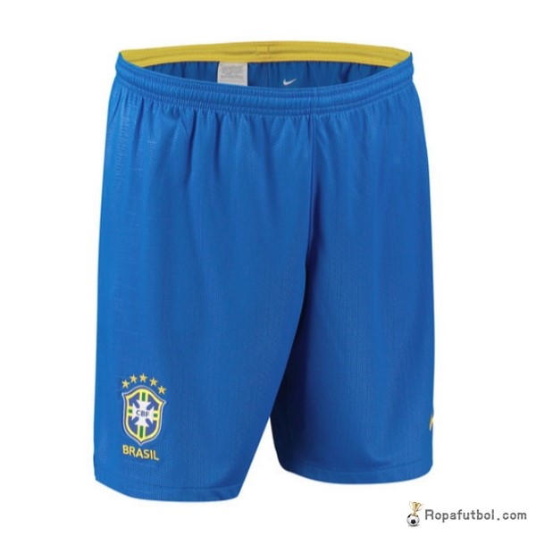 Pantalones Brasil Replica Primera Ropa 2018 Azul